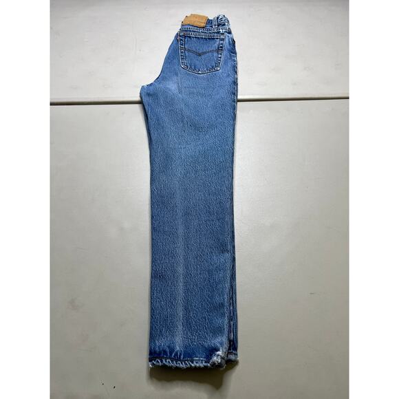 Vintage Levi’s 501 Jeans Women’s Size 9 USA Button Fly 90s Distressed Hem 25x28 - Picture 13 of 16